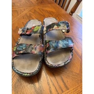ALEGRIA MULTI-COLOR LEATHER WOME'S SANDALS SIZE 41 EU. US 10.5